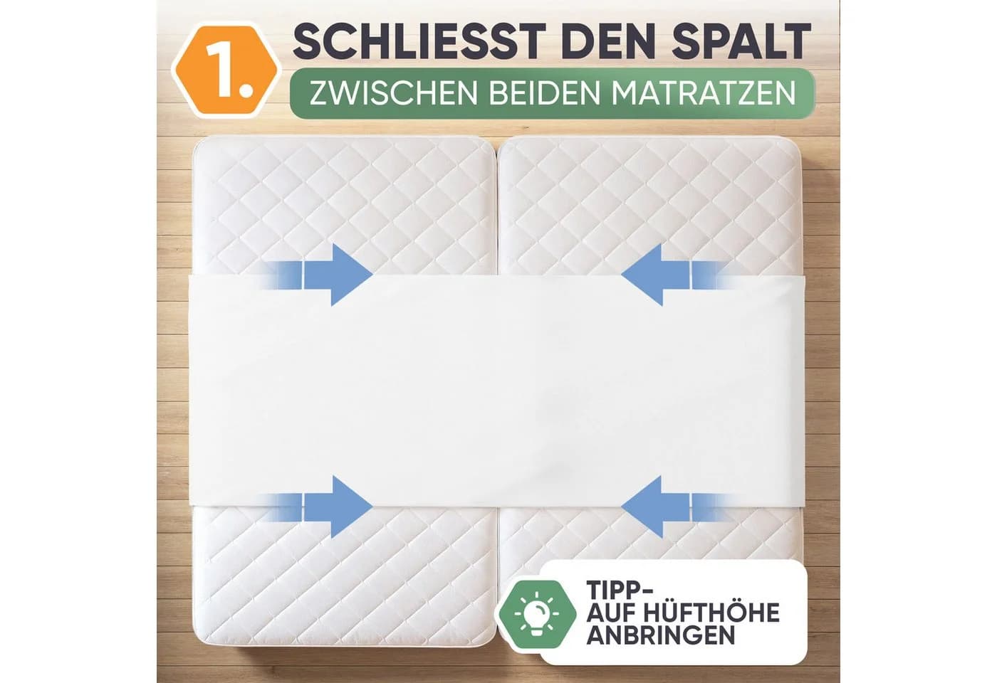 Blumtal Matratzenkeil Liebesbrücke Wasserdicht Weiß - Bild 3