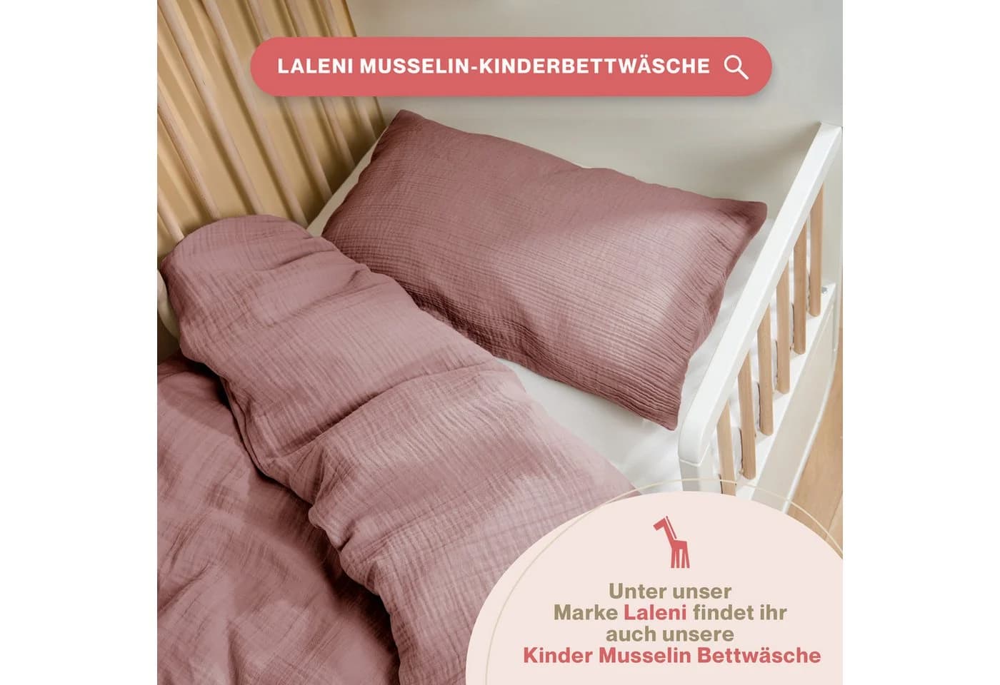 Blumtal Musselin Kissenbezug 2 Stück 100% Baumwolle - Bild 5
