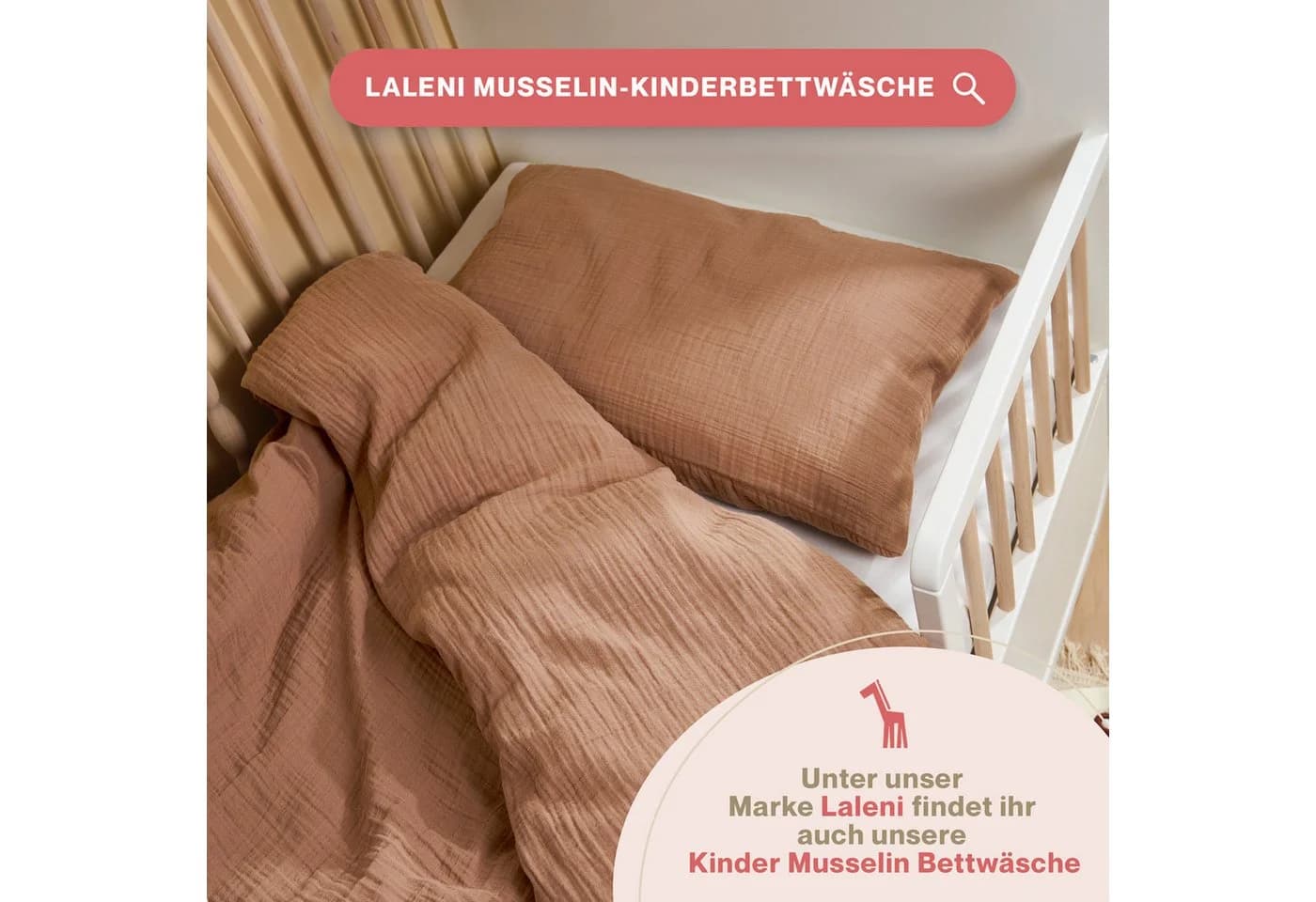 Blumtal Musselin Kissenbezug 100% Baumwolle OEKO-TEX - Bild 5
