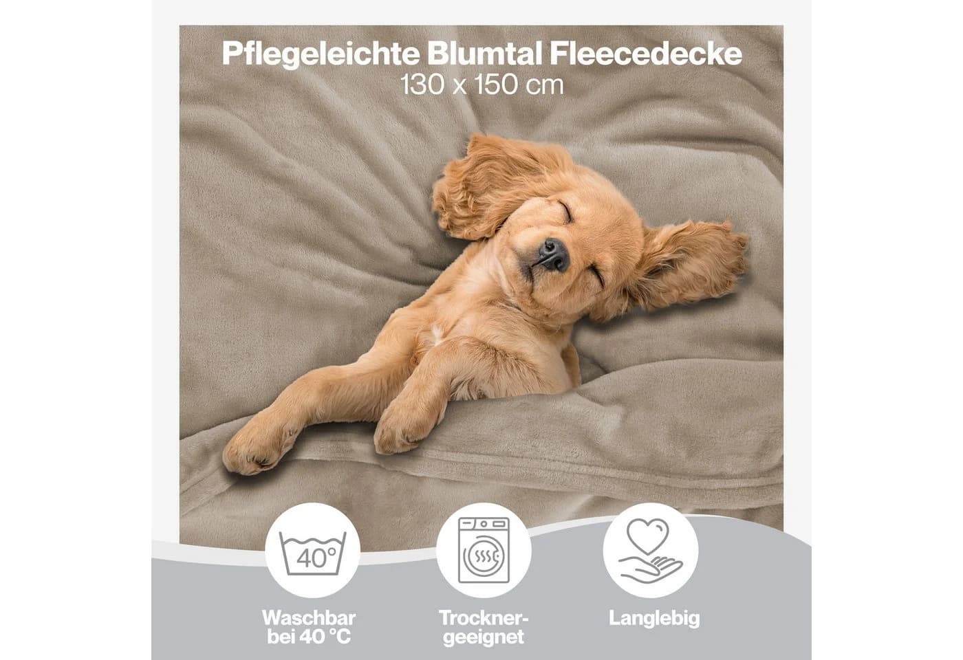 Wohndecke Kuschelige Fleecedecke, Oeko-Tex zertifiziert, Blumtal - Bild 3