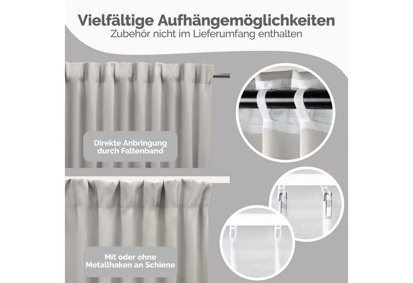 Blumtal Verdunkelungsvorhang 2er-Set Thermovorhang Wärme- & Kälteisolierend, OEKO TEX Zertifiziert - Bild 3