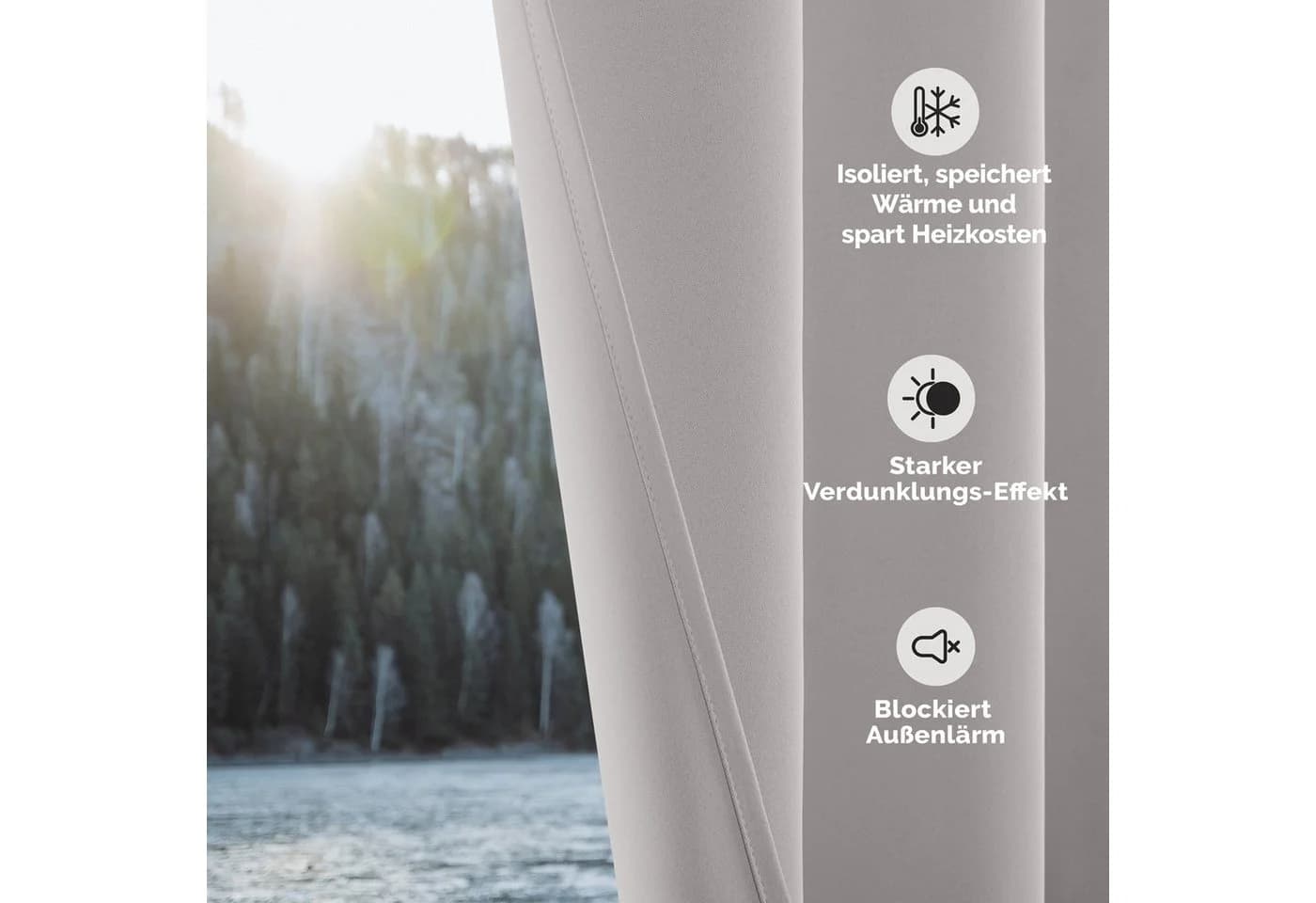 Blumtal Verdunkelungsvorhang 2er-Set Thermovorhang Wärme- & Kälteisolierend, OEKO TEX Zertifiziert - Bild 4
