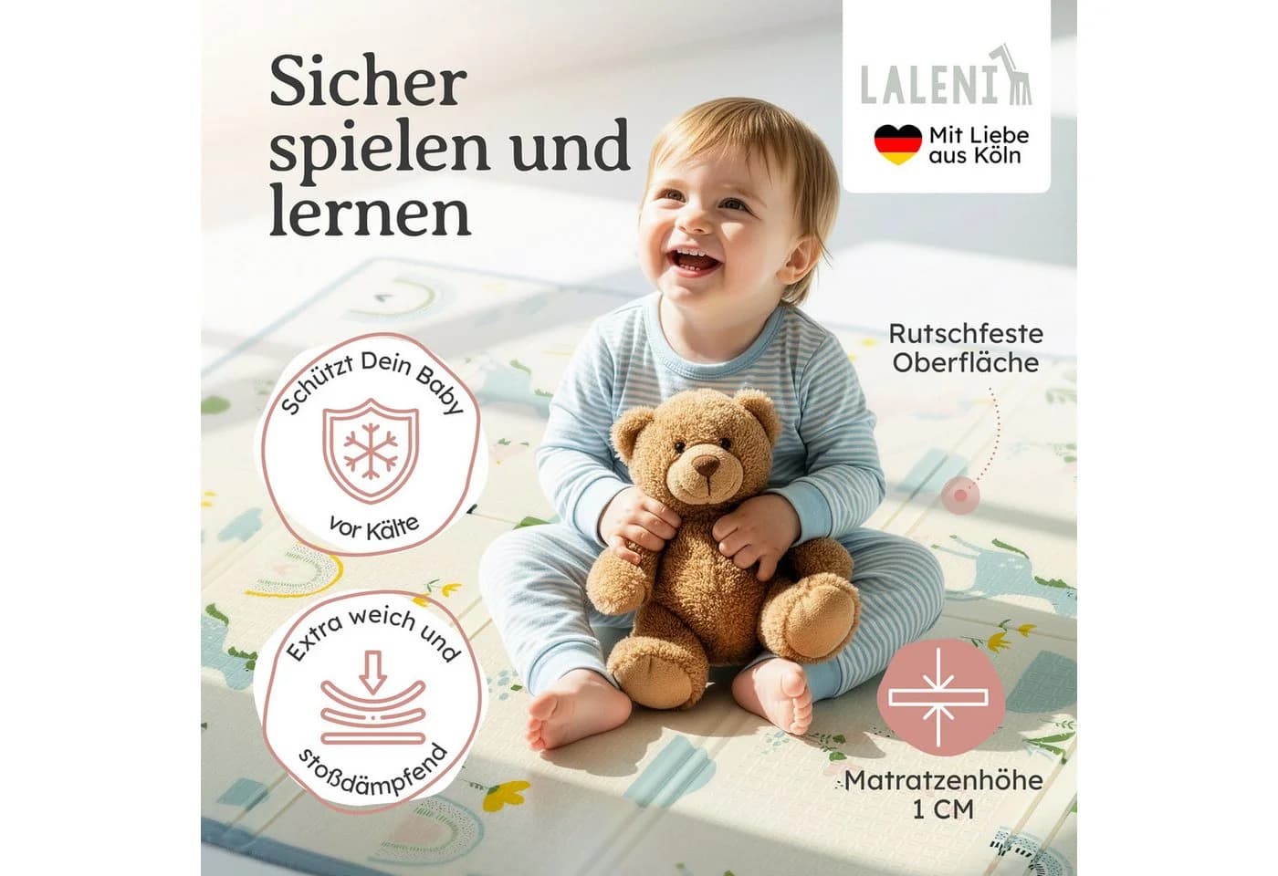 Laleni Krabbelmatte Baby wasserdicht faltbar