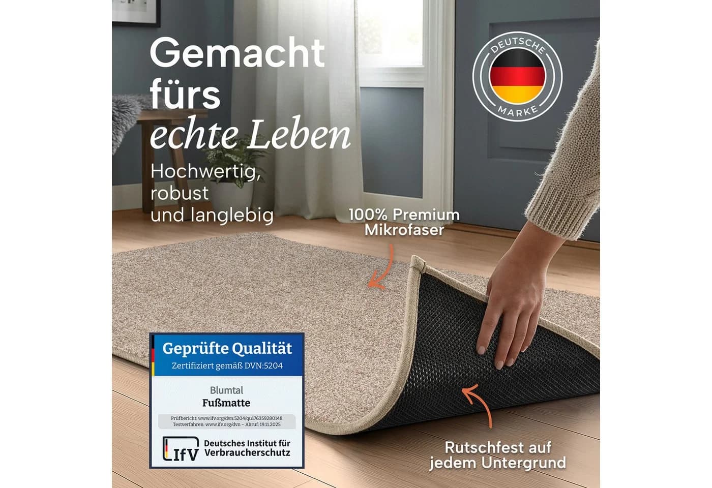 Blumtal Fußmatte Mikrofaser Schmutzfangmatte rutschfest - Bild 4