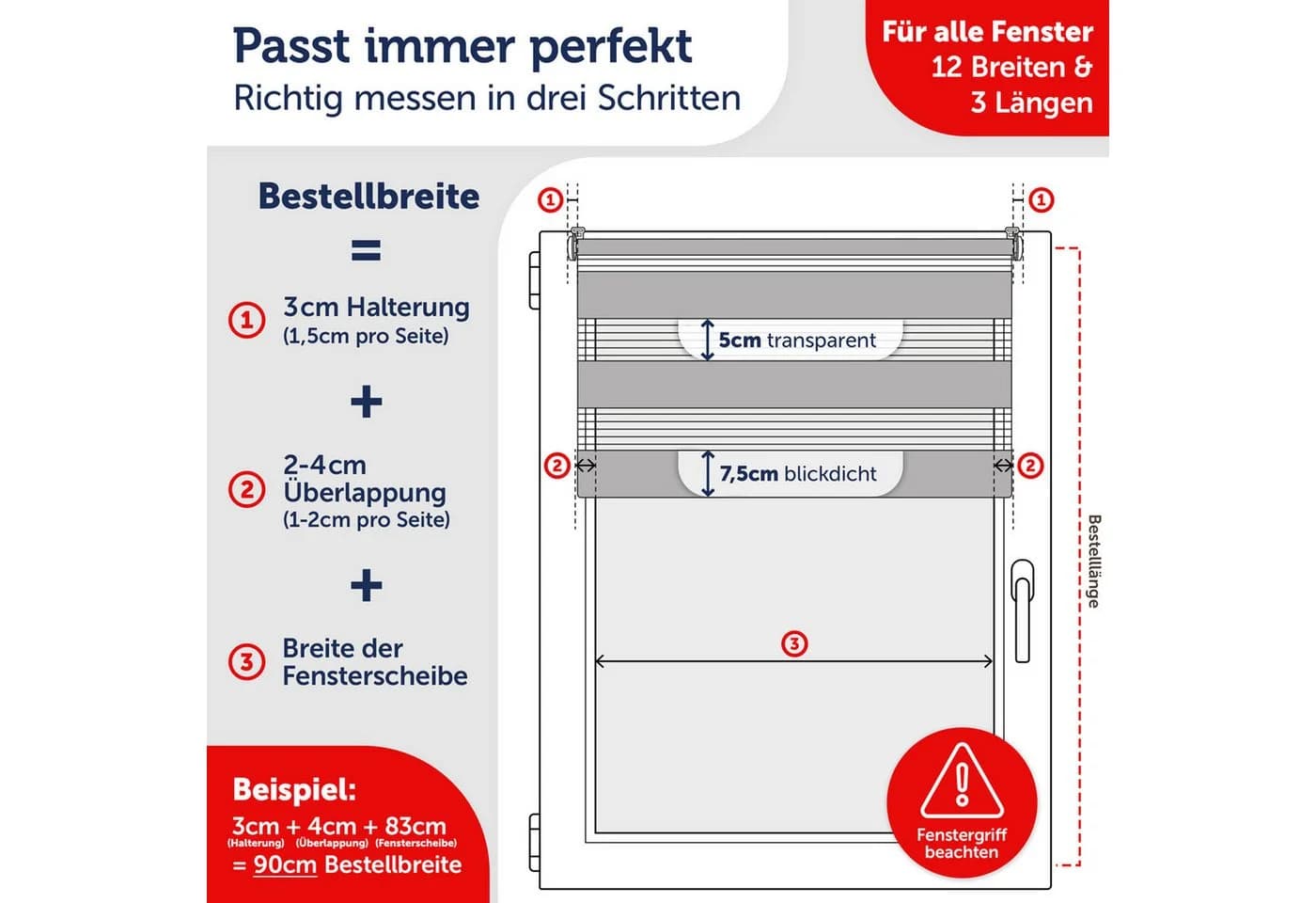 Blumtal Doppelrollo Klemmfix Schwarz ohne Bohren - Bild 5