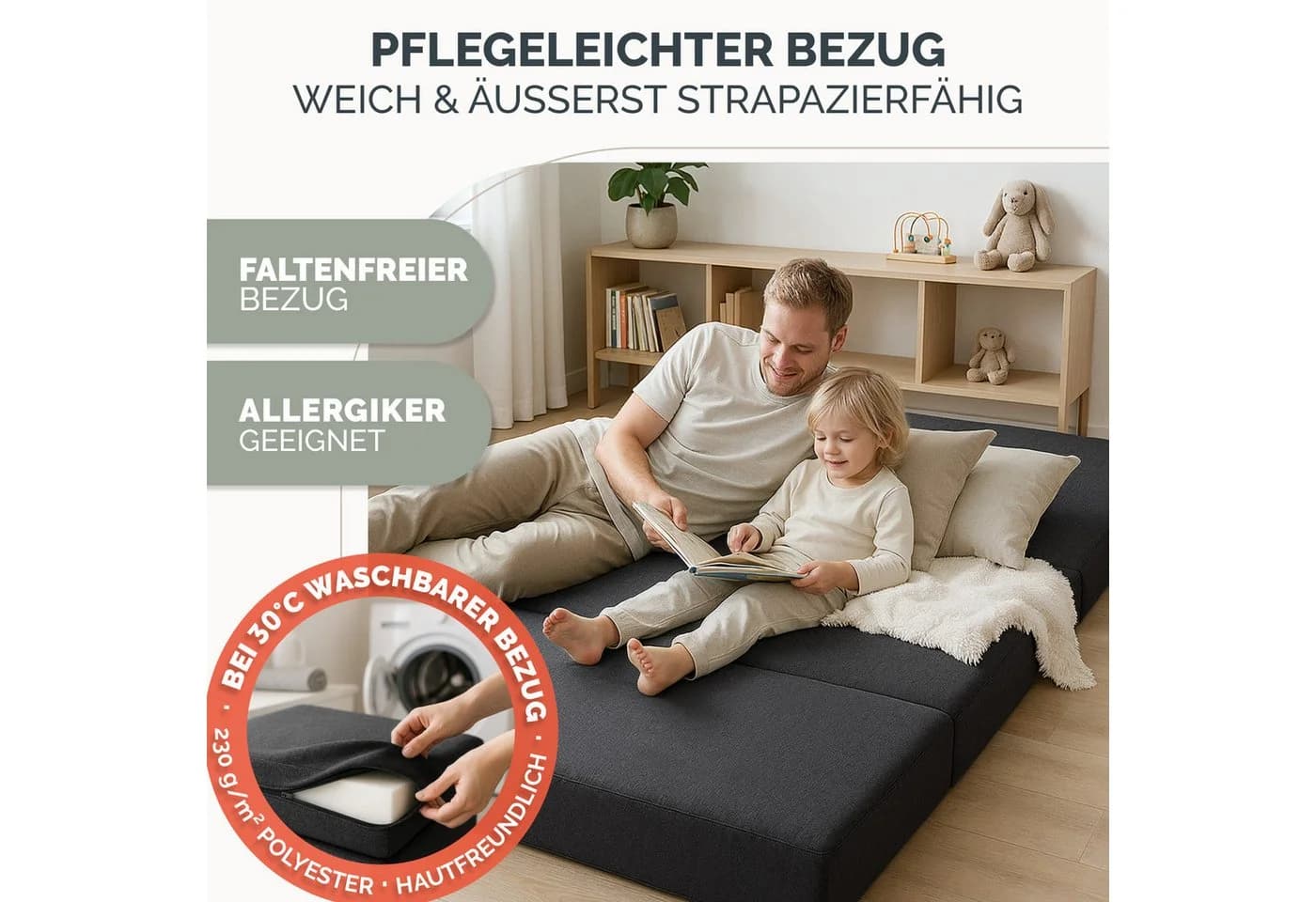 Blumtal Klappmatratze 3-teilig 14 cm Schaumstoff Gästematratze - Bild 5