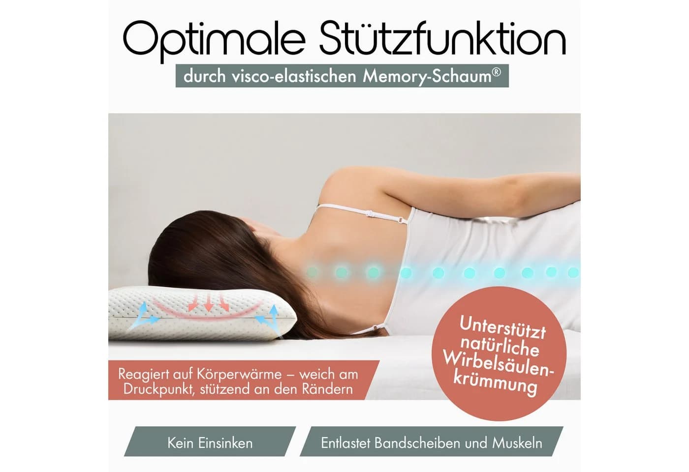 Blumtal Nackenkissen Memory Foam - Ergonomisch & Waschbar - Bild 4