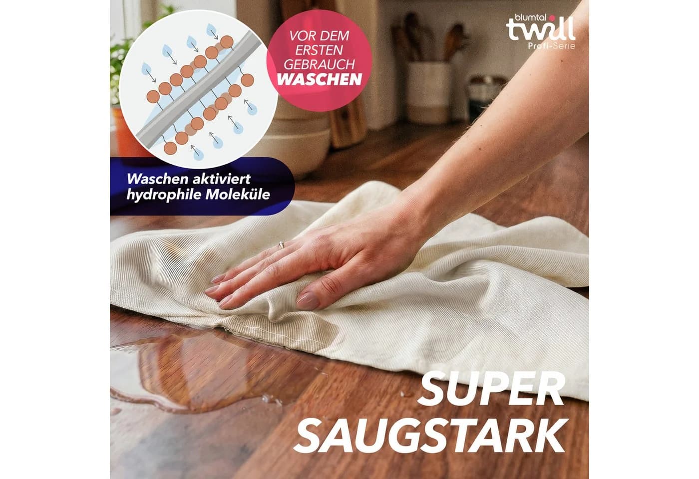 Blumtal Geschirrtuch 5er Set Premium Baumwolle 50x70 cm Weiß