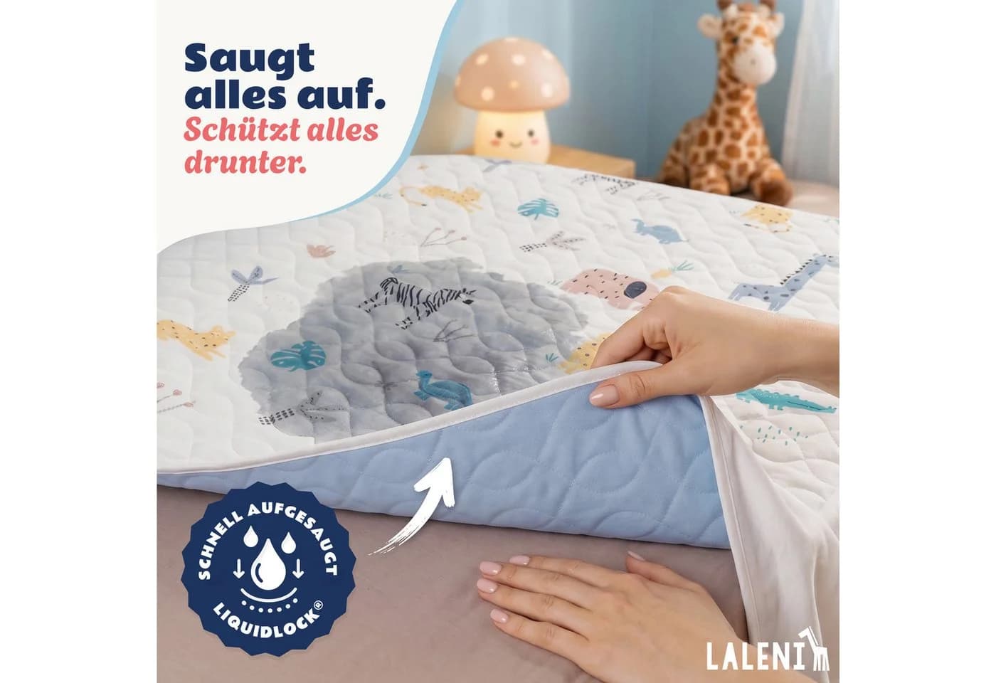 Laleni Matratzenauflage wasserdicht bunt knisterfrei - Bild 3