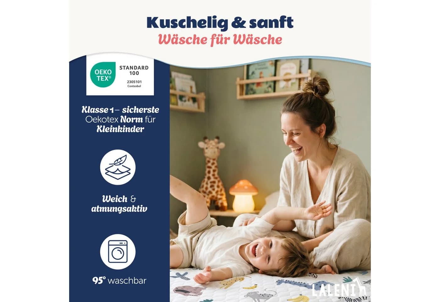 Laleni Matratzenauflage wasserdicht bunt knisterfrei - Bild 5