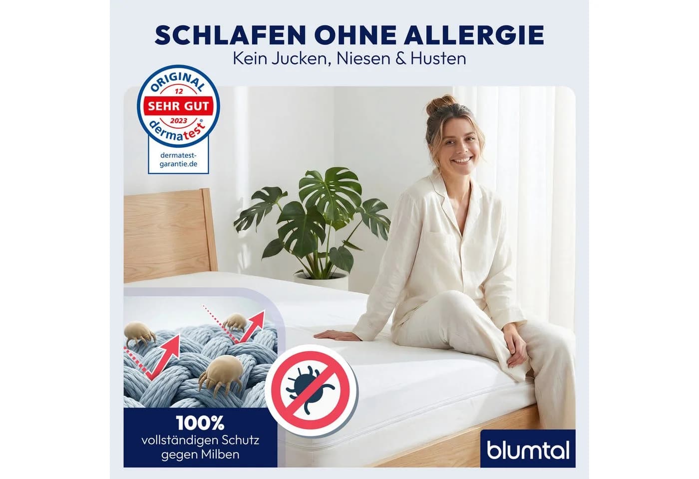 Blumtal Encasing Premium Milbenbezug Matratze Evolon DERMATEST