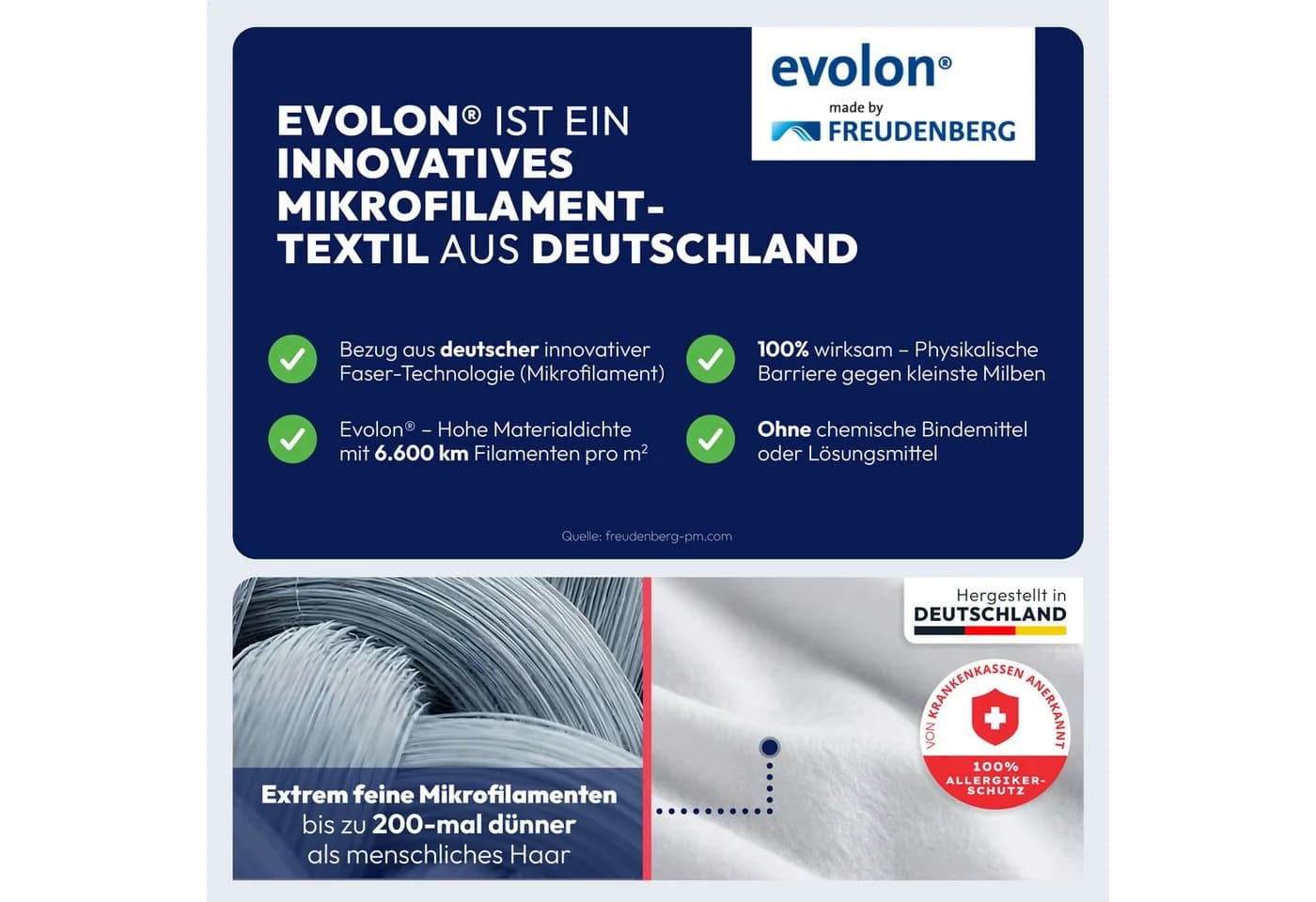 Blumtal Encasing Premium Milbenbezug Matratze Evolon DERMATEST geprüfte Qualität - Bild 4