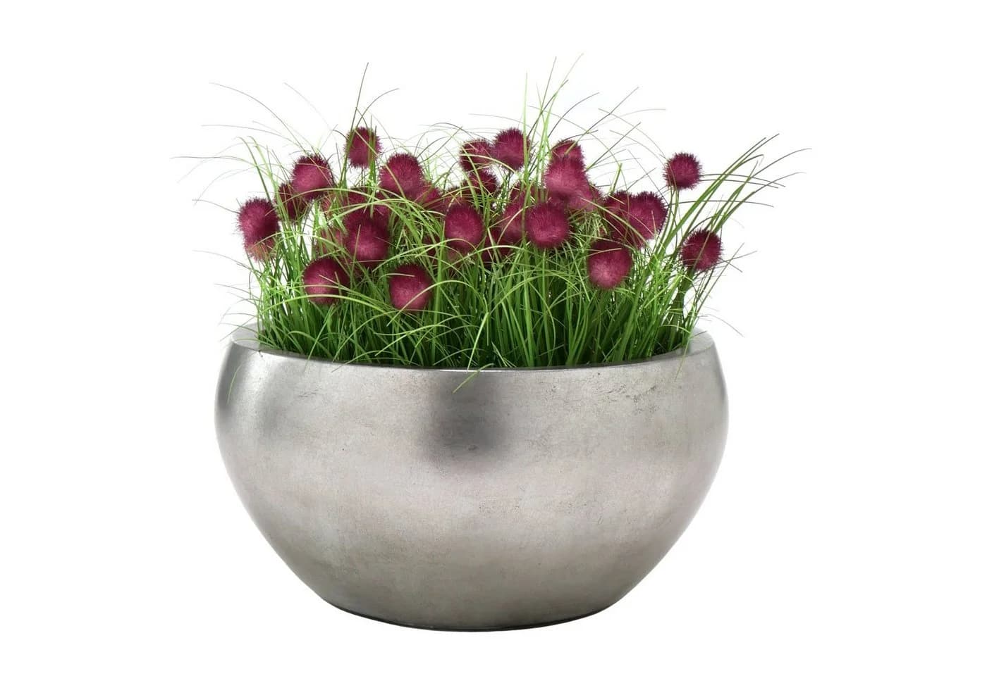 Flingora Pflanzschale Alodie Fiberglas Silber Ø 40 cm - Bild 4