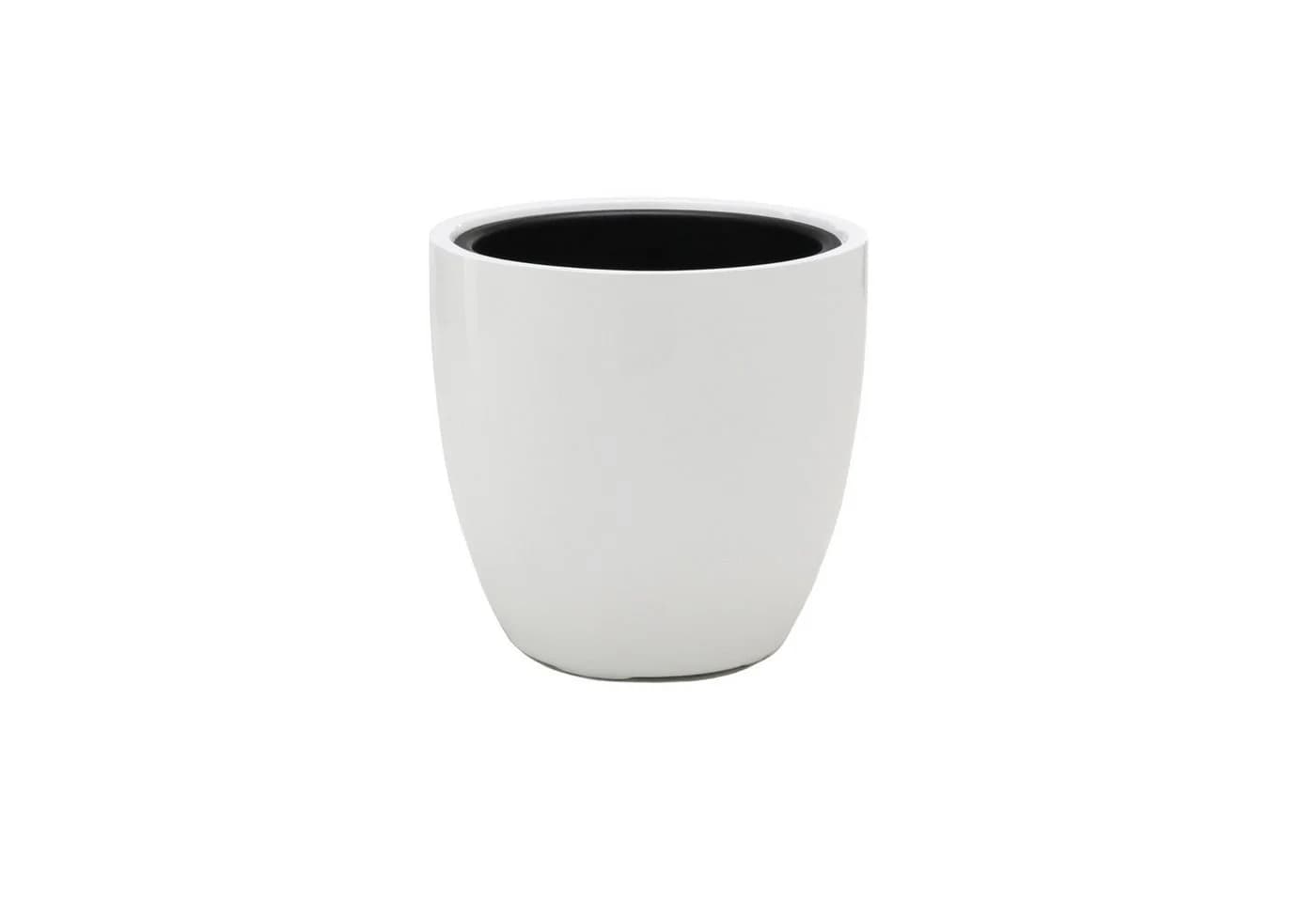 Flingora Pflanzkübel Faye mit Einsatz - Fiberglas - Weiß - Ø 30 cm - Bild 2