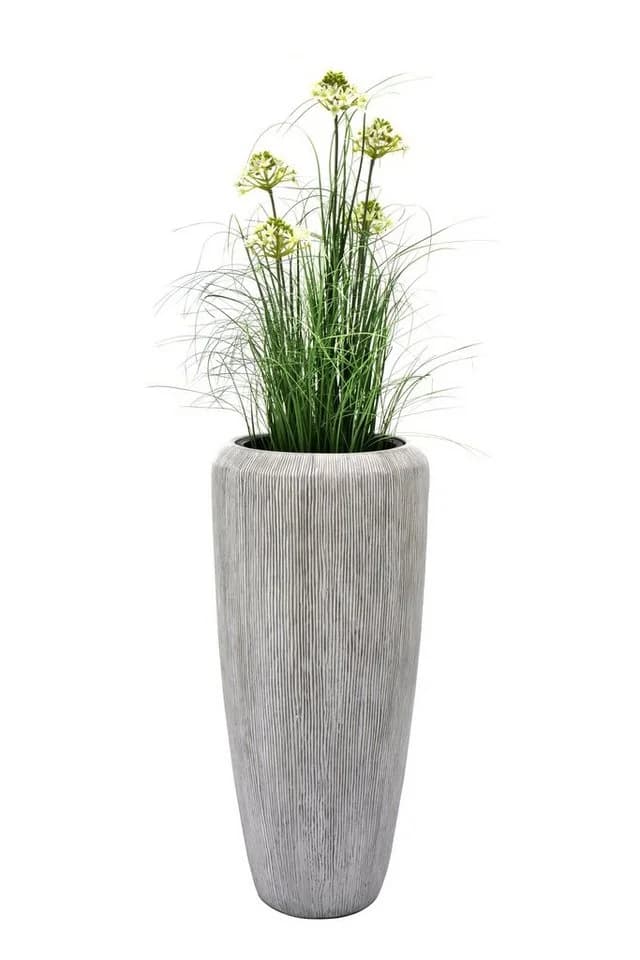 Flingora Bodenvase Esmee Grauweiß Fiberglas-Steingemisch - Bild 4