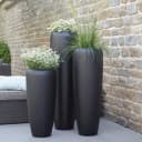 Flingora Bodenvase Cleo Samtschwarz Fiberglas Indoor Outdoor Bild 1