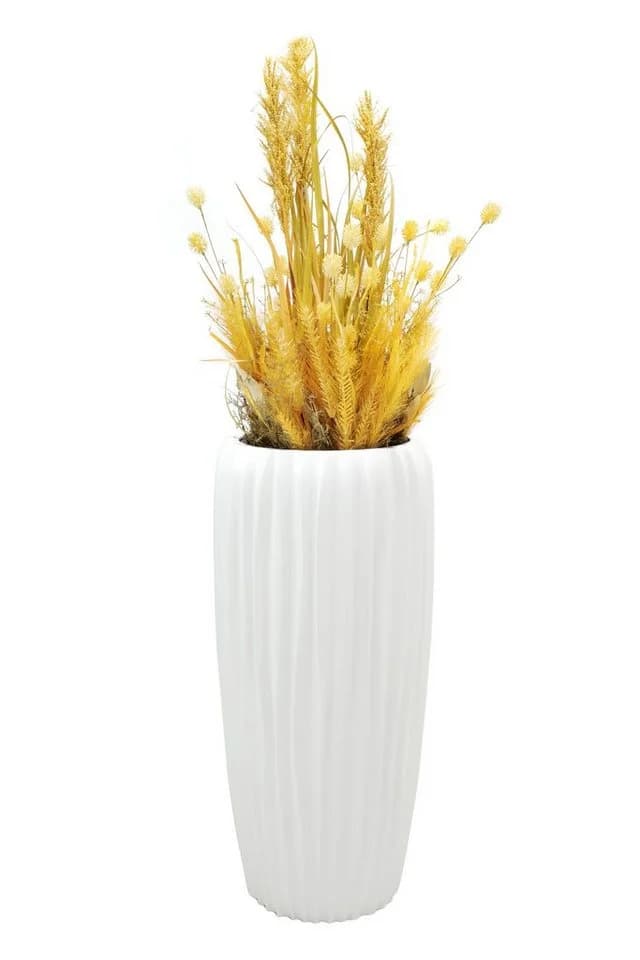 Flingora Bodenvase Minga Weiß Fiberglas-Steingemisch - Bild 4