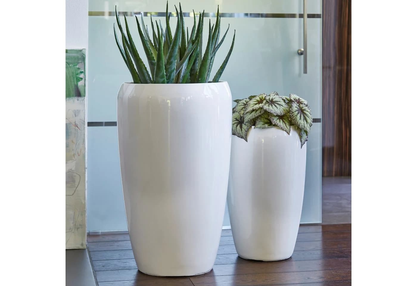 Flingora Bodenvase Gloria Weiß mit Einsatz