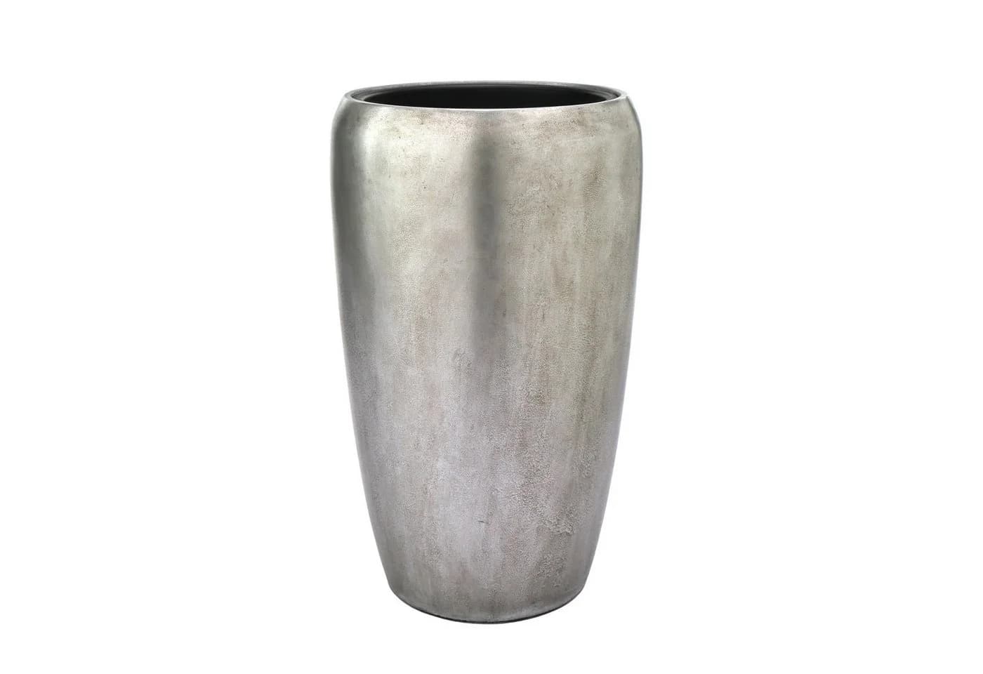 Flingora Bodenvase Gloria Silber Fiberglas-Steingemisch mit Einsatz - Bild 2
