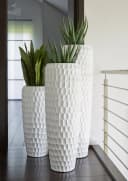 Flingora Bodenvase Celice Weiß Fiberglas Indoor Outdoor Bild 1
