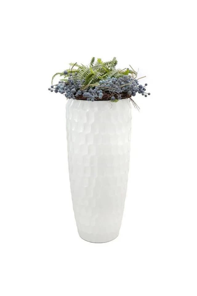 Flingora Bodenvase Celice Weiß Fiberglas Indoor Outdoor - Bild 4