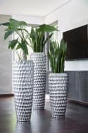 Flingora Bodenvase Celice Silber Fiberglas Indoor Outdoor Bild 1