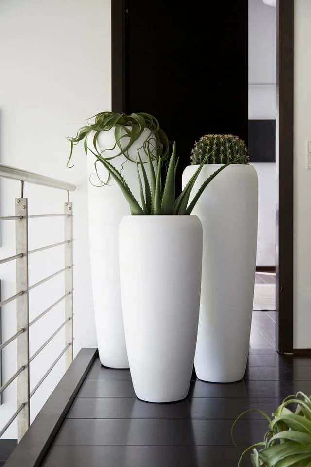 Flingora Bodenvase Cleo Samtweiß Fiberglas