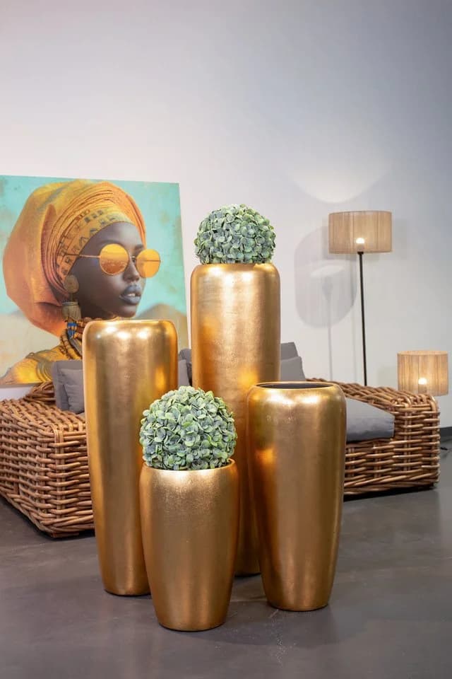 Flingora Bodenvase Cleo Gold Fiberglas mit Einsatz - Bild 4