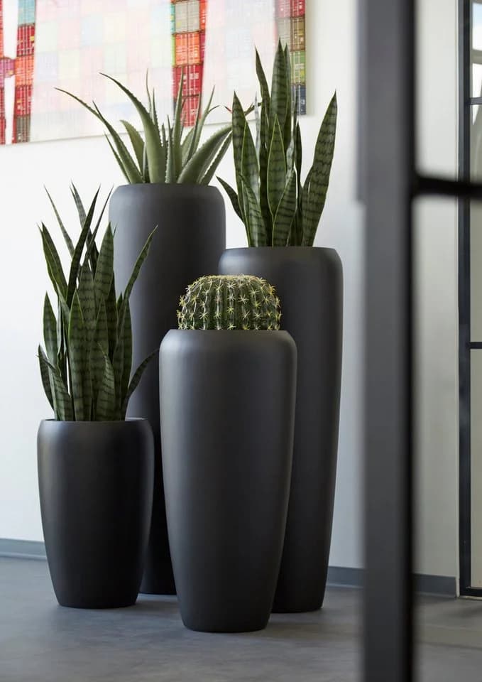 Flingora Bodenvase Cleo Samtschwarz Fiberglas - Bild 3