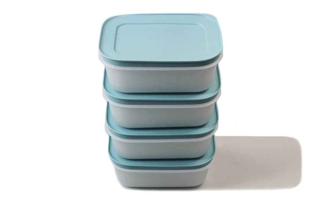 TUPPERWARE Gefrier-Behälter Eis-Kristall 4x 450ml Blau/Weiß