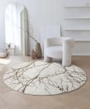 THE CARPET Teppich Mila Beige Creme Rund 200cm Polyester Bild 2