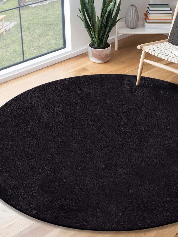THE CARPET Relax Round Teppich Schwarz Rund 160cm