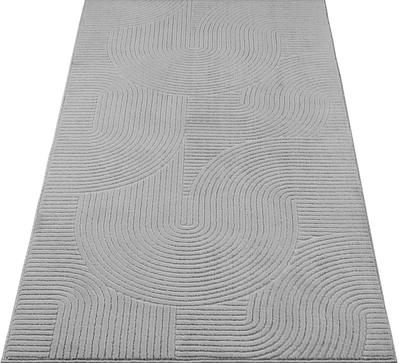 THE CARPET Rio Teppich Grau 3D-Optik Rutschfest Polyester - Bild 3