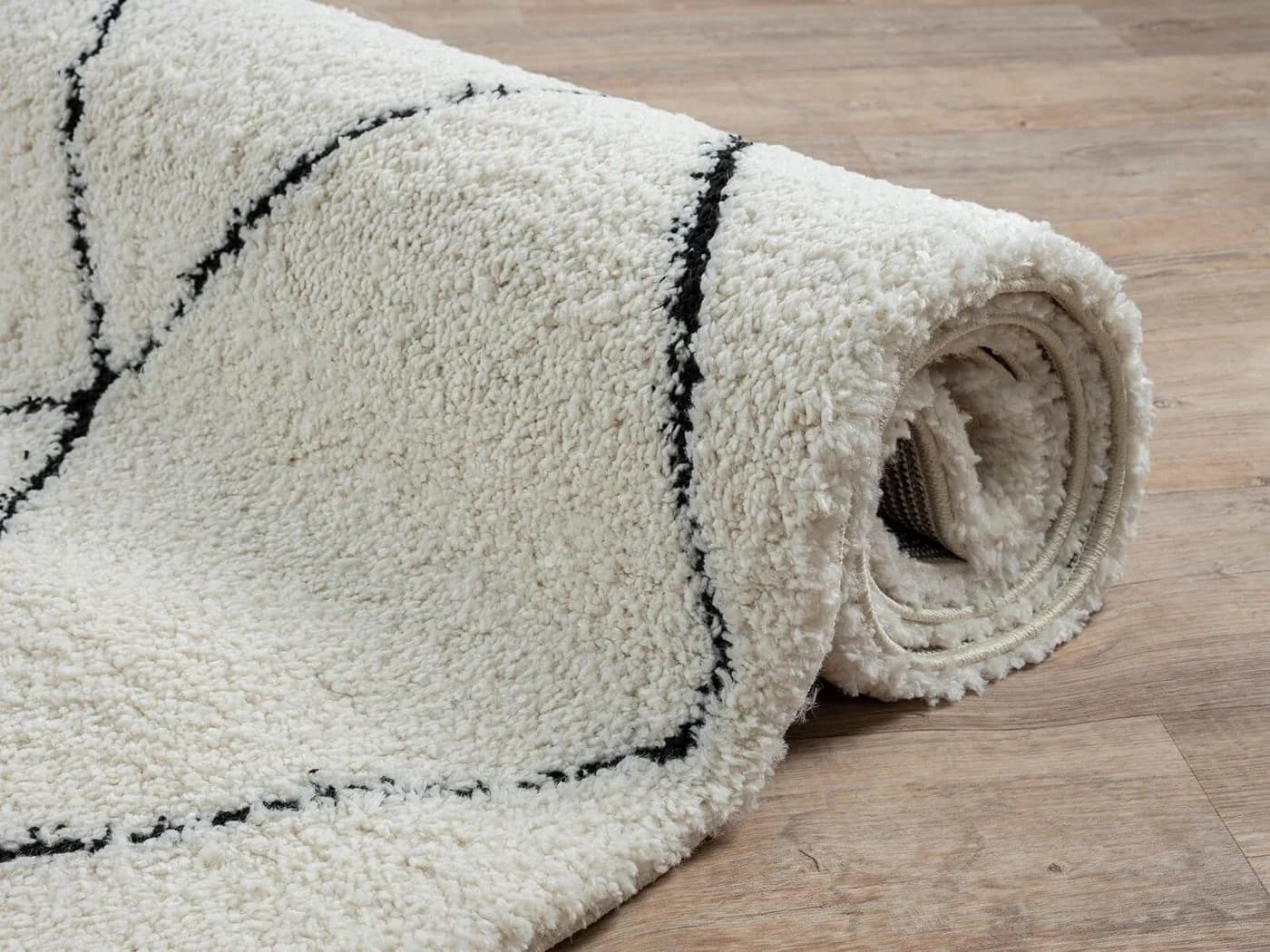 THE CARPET Bahar Shaggy Teppich Beige/Schwarz Skandinavisch Hochflor - Bild 4