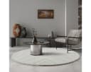 THE CARPET Bahar Shaggy Teppich Beige Grau Skandinavisch Rund Bild 2