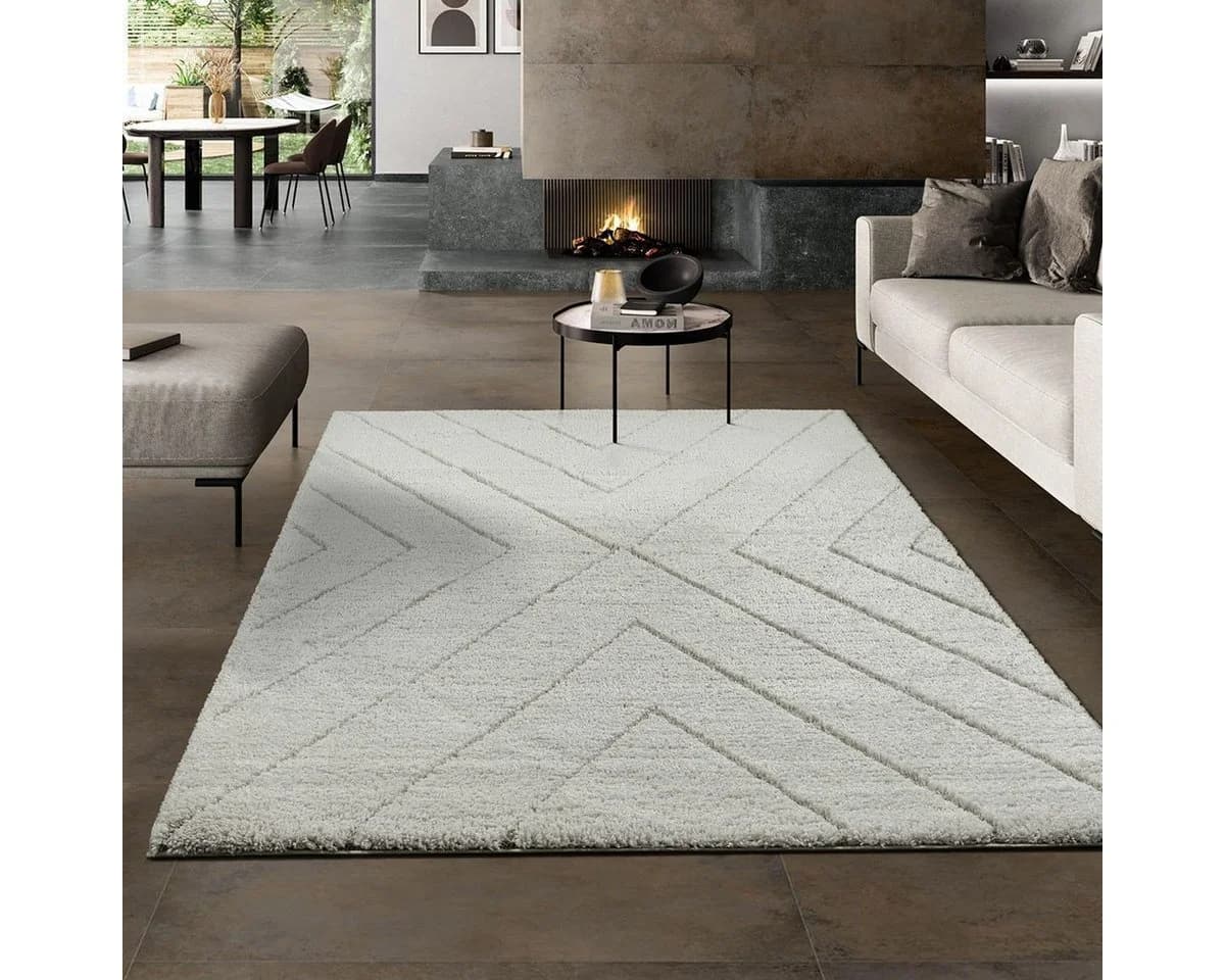 THE CARPET Bahar Shaggy Teppich Beige Grau Skandinavisch Hochflor - Bild 2