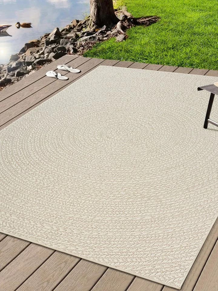 THE CARPET Kansas Teppich Beige Outdoor Jute-Look Polypropylen - Bild 2