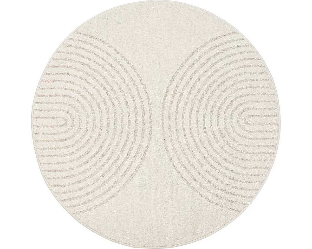 THE CARPET Elisa Teppich Creme Geometrisch Rund - Bild 2