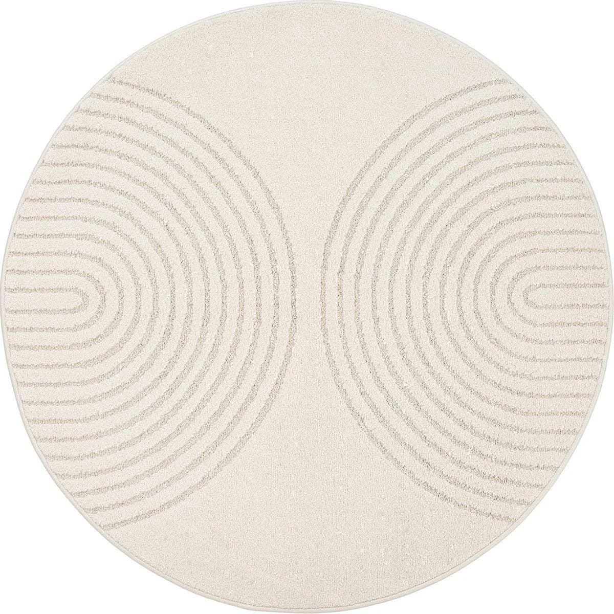 THE CARPET Elisa Teppich Creme Geometrisch Rund - Bild 5