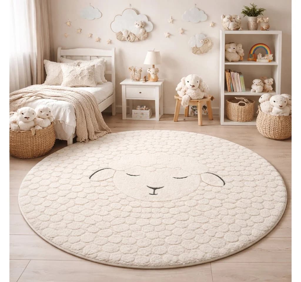 THE CARPET Elisa Kids Teppich Beige Rund 160cm Kinderzimmer - Bild 2
