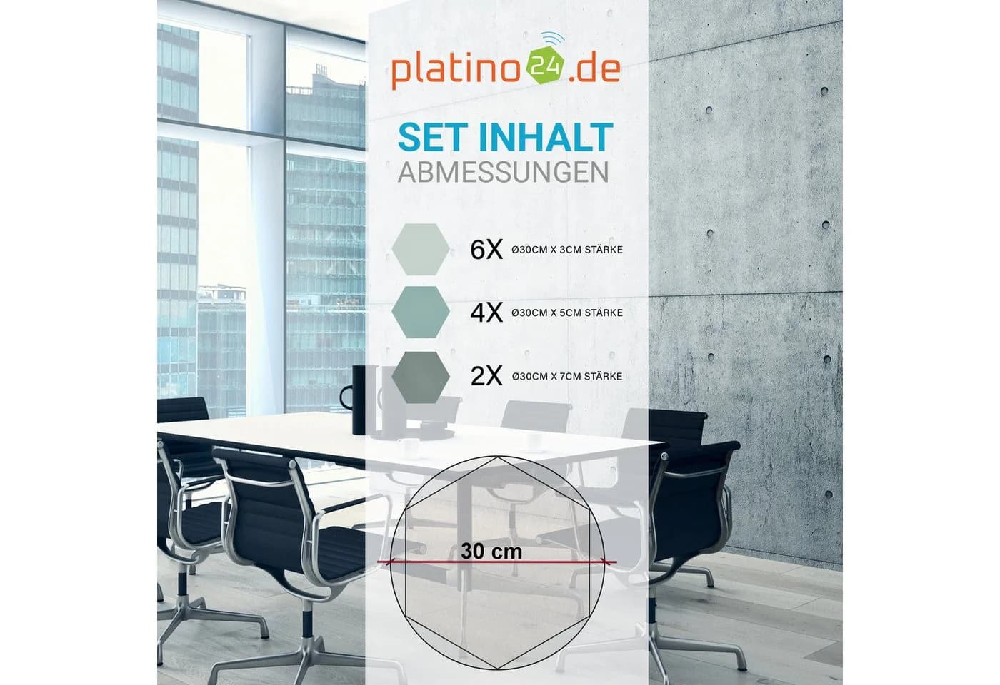 platino24 Akustikpaneele 12-tlg. Edition LOFT 3D Wabenstruktur