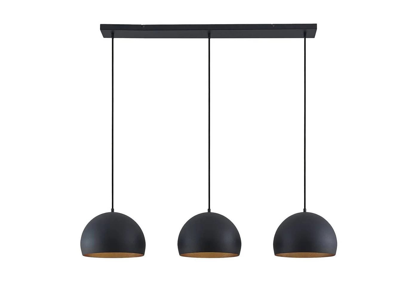 Lindby Hängeleuchte Tarjei Schwarz Metall 3x60W - Bild 2