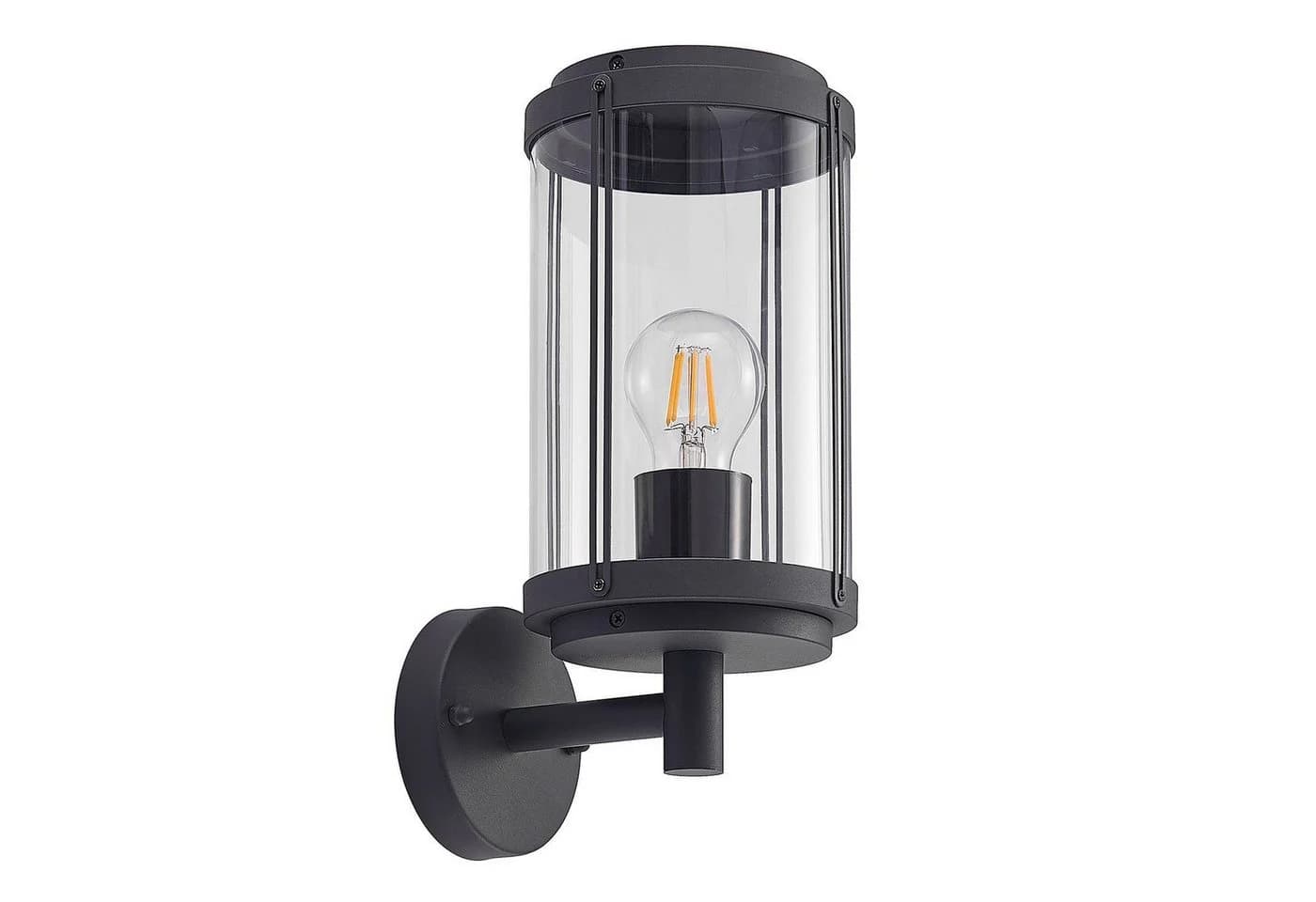 Lindby Außen-Wandleuchte Ojali Metall Schwarz IP44 1x15W - Bild 2