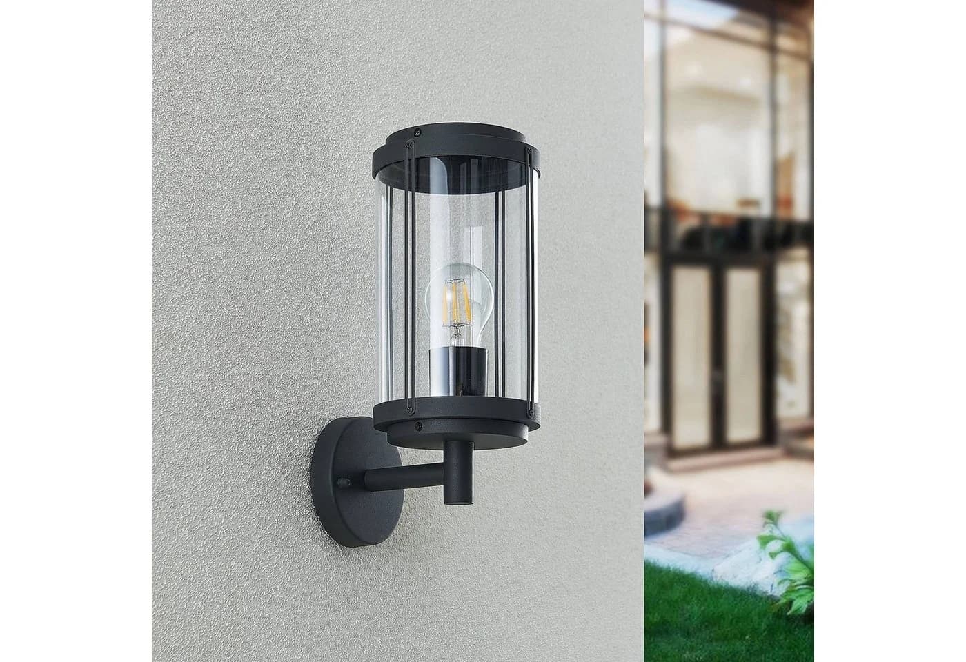 Lindby Außen-Wandleuchte Ojali Metall Schwarz IP44 1x15W - Bild 3