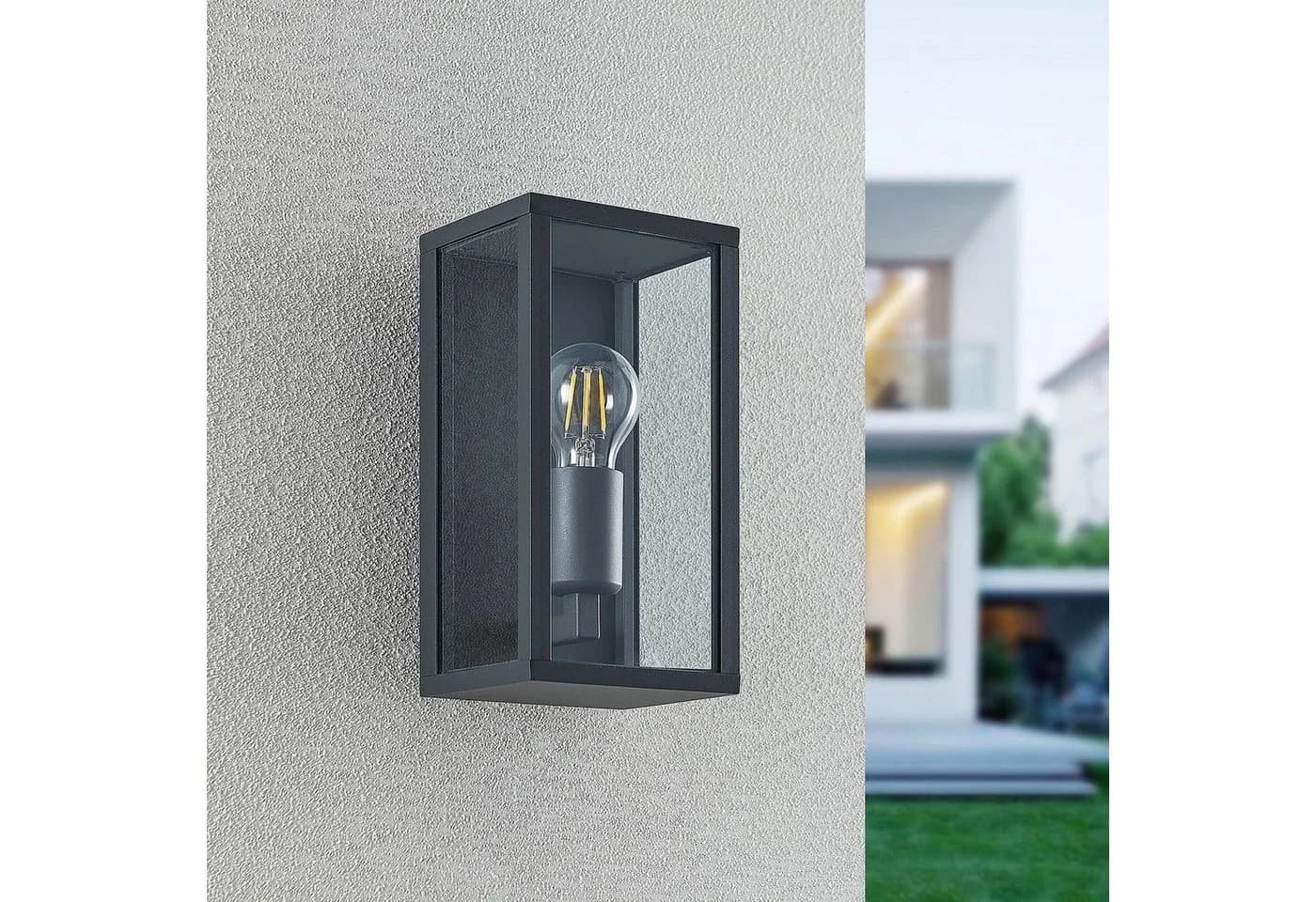 Lindby Außenwandleuchte Peldar Dunkelgrau Aluminium - Bild 4