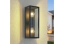 Lindby Außen-Wandleuchte Peldar Schwarz Grau Aluminium IP44 Bild 1