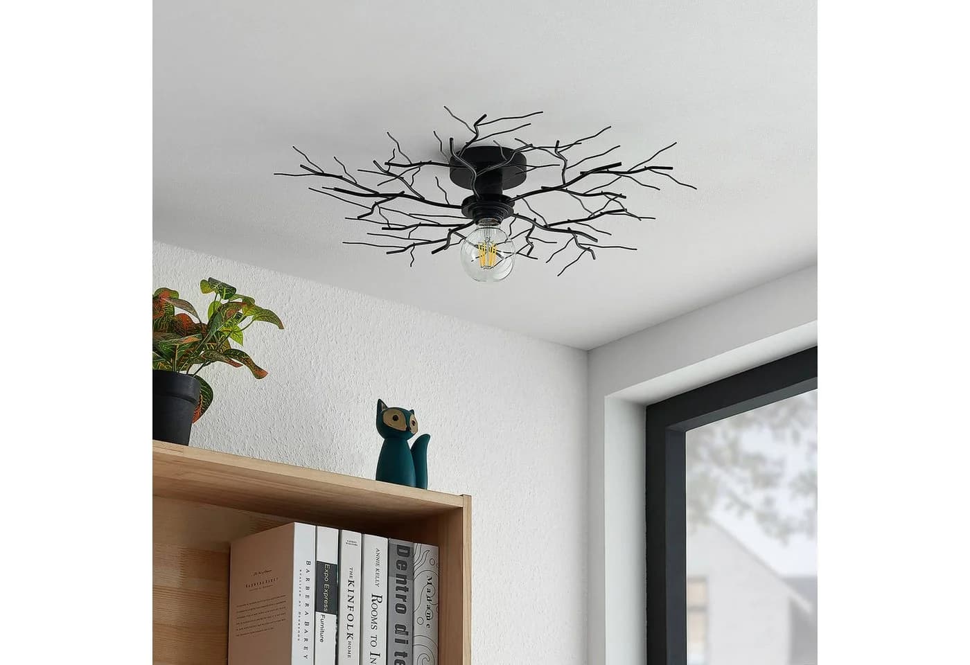 Lindby Deckenleuchte Vetki, Ø 60 cm, Schwarz, Metall - Bild 3