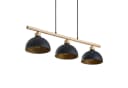 Lindby Hängeleuchte Tirzana, 3-flg., Schwarz, Metall, Holz Bild 2