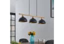 Lindby Hängeleuchte Tirzana, 3-flg., Schwarz, Metall, Holz Bild 3