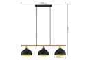 Lindby Hängeleuchte Tirzana, 3-flg., Schwarz, Metall, Holz Bild 4